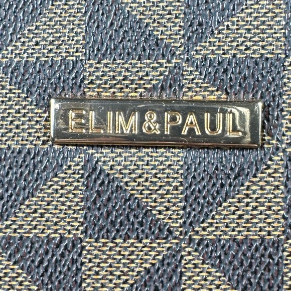 Elim & Paul Tan with Cream Square Patterned Tote Purse - Like New - Picture 2 of 16